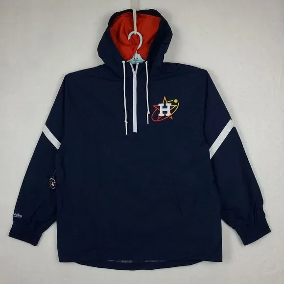 Houston Astros Mitchell & Ness‎ MLB Large Anorak Windbreaker Jacket Navy NWT